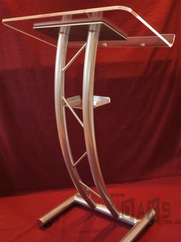 standard in power coated silver, with welded shelf and detachable acrylic top 